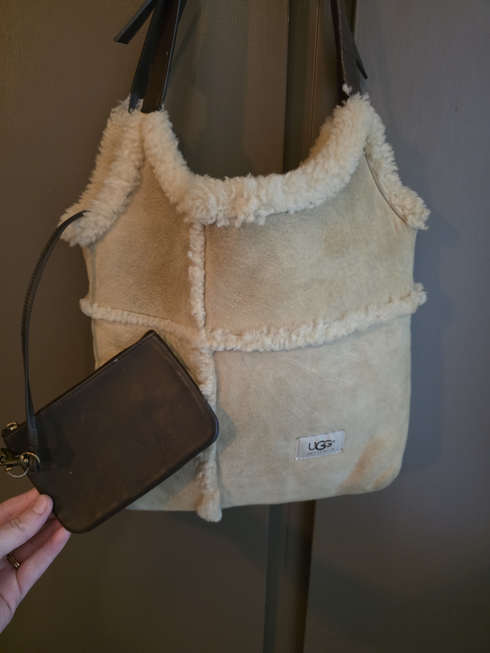 UGG Shearling Suede Tote Bag in Chestnut